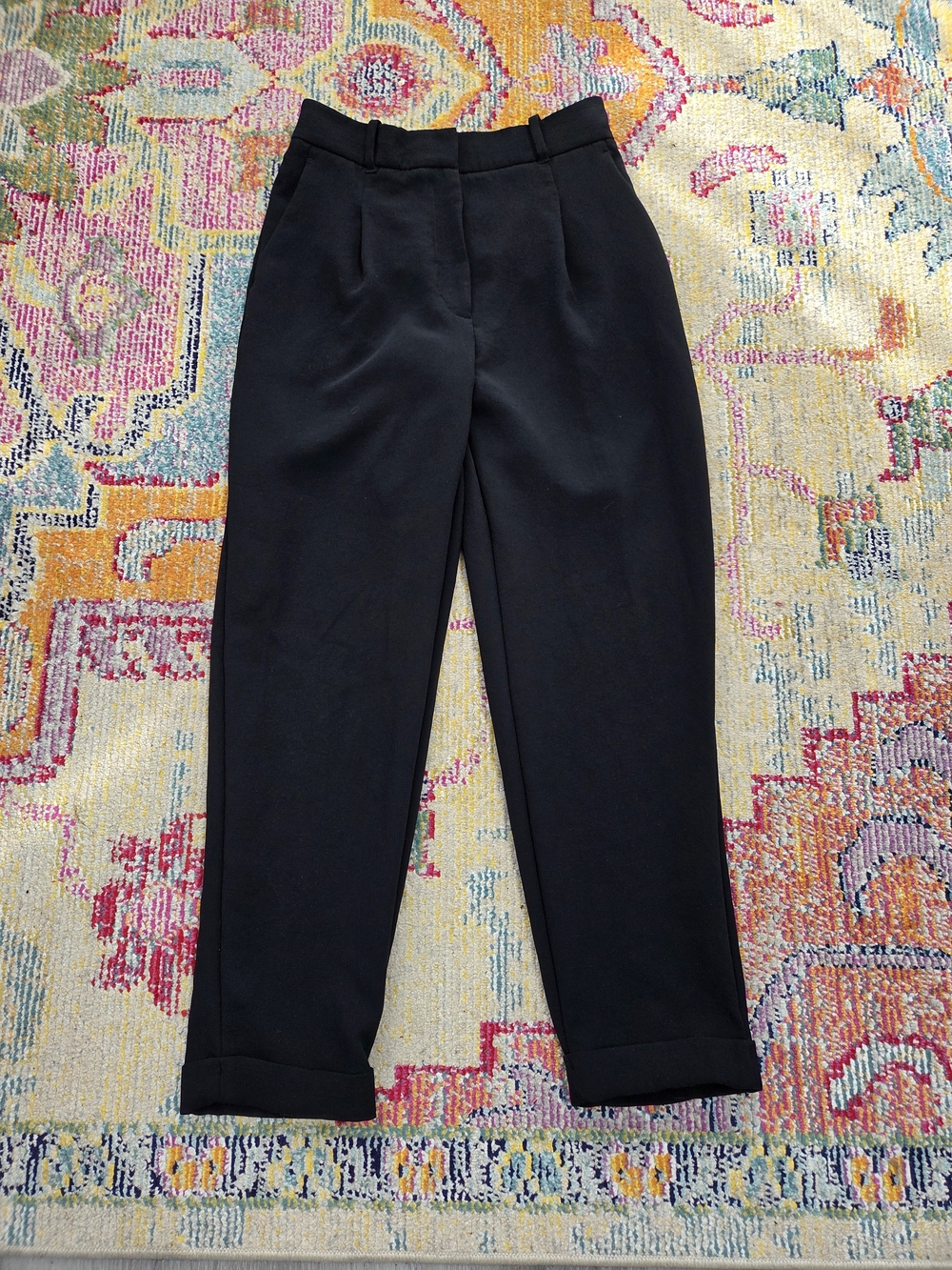 Aritzia Wilfred Black High-Rise Tapered Trousers